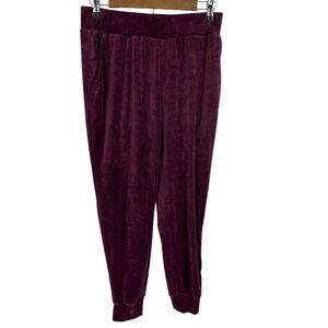 Cable & Gauge Studio Womens Grapewine Velour Jogger Pants S